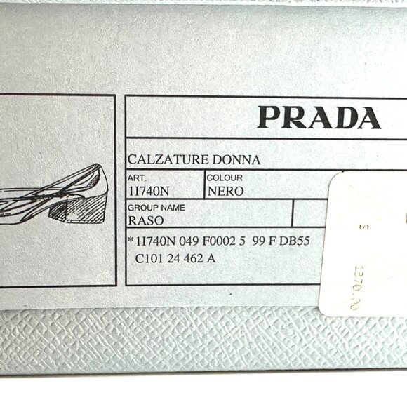 PRADA Pointed Toe Cutout Cut Out Block Heel Crystal Satin Leather Pumps - Picture 16 of 16